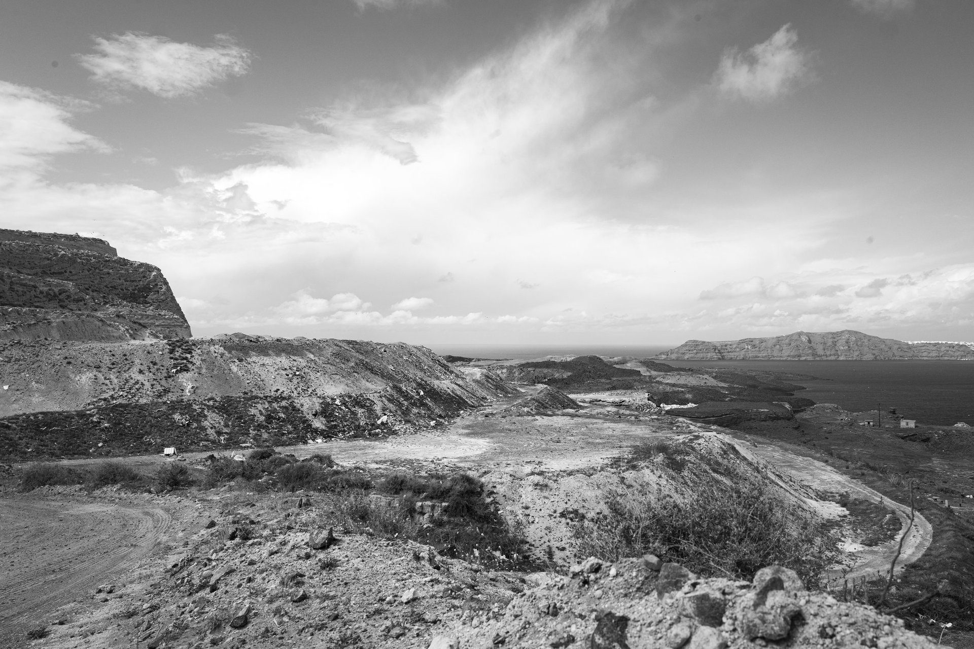 Windmills and dry stone walls of the lesser-known Santorini countryside